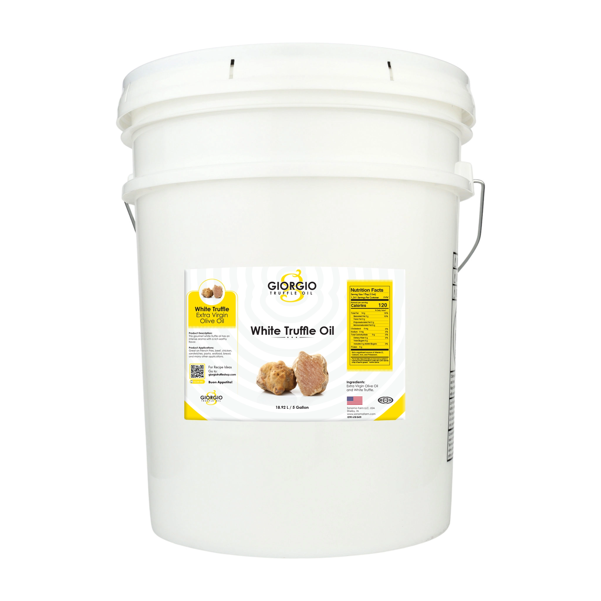 Giorgio Truffle Oil - White - Regular - 5 Gallon - Front
