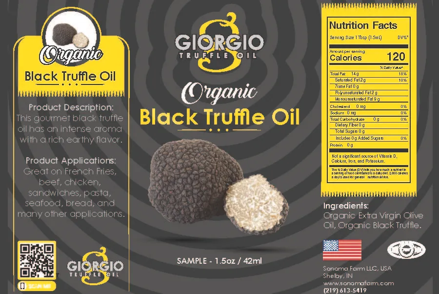 Organic Black Truffle Oil - sample size label
