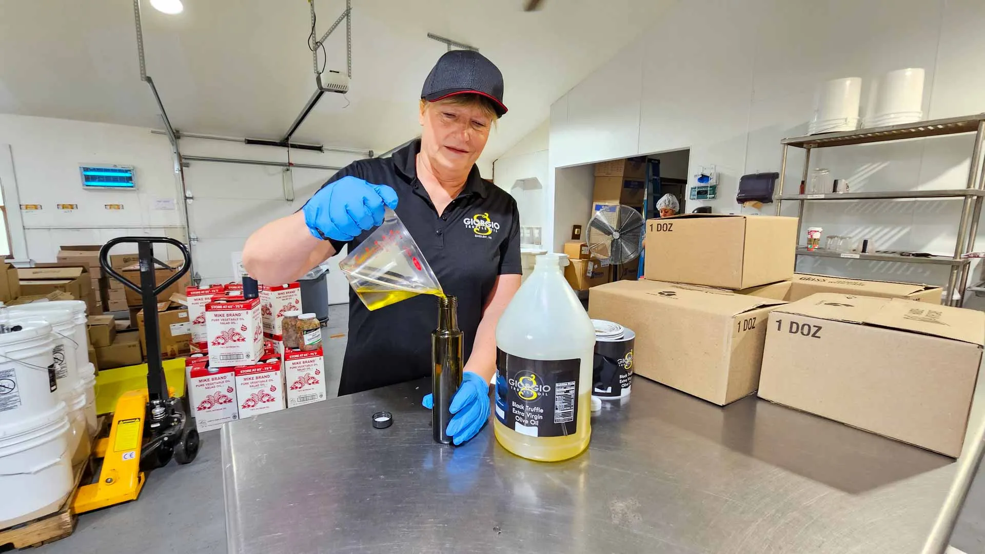 Preparing Giorgio Truffle Shop Black Truffle Oil For Shippment 